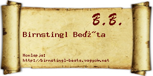 Birnstingl Beáta névjegykártya