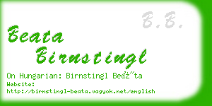 beata birnstingl business card